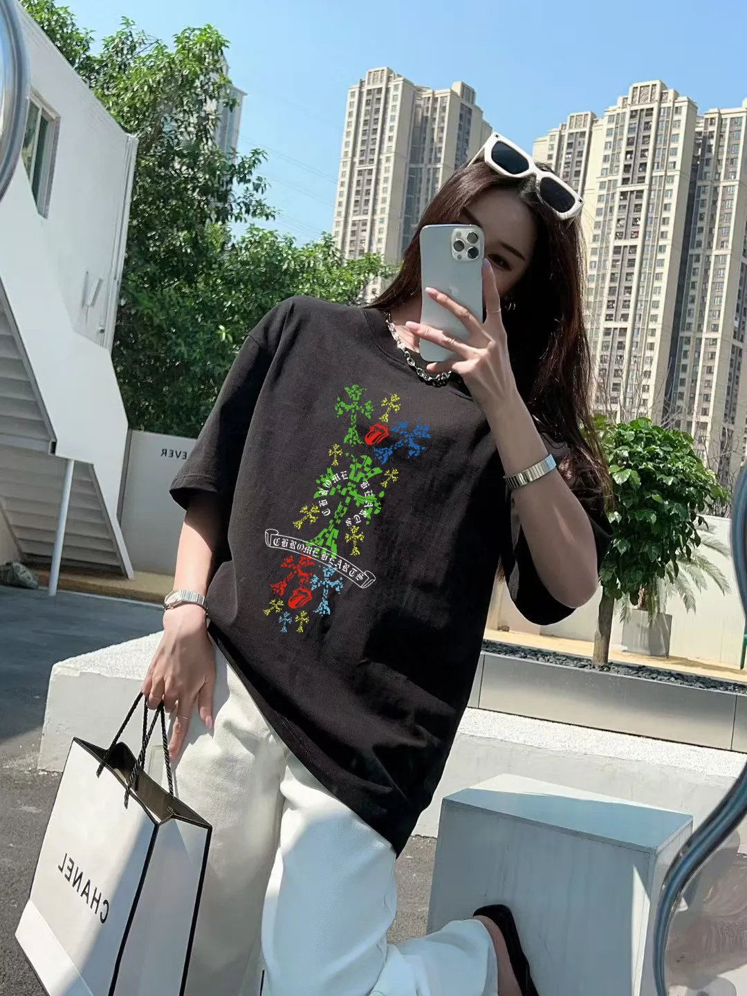 [CH ] 2026FW T LOGO Premium 26s Same Style ：Black White Purple Size：S M L XL 2XL